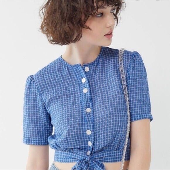 The EAST ORDER Mahlia Cobalt Blouse L *NWT* - Picture 11 of 11